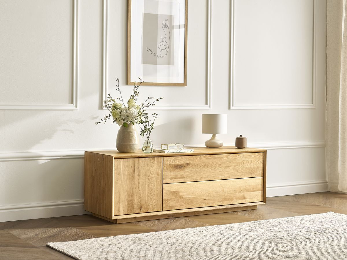 Ensemble VICTORIA avec buffet 164 cm + meuble TV 137 cm chêne massif