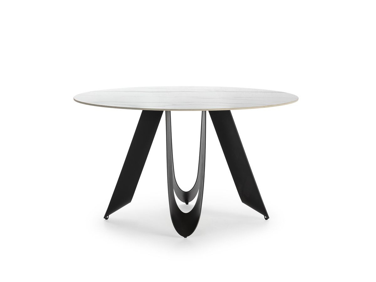 Table à manger ronde D.135 cm LINA effet céramique