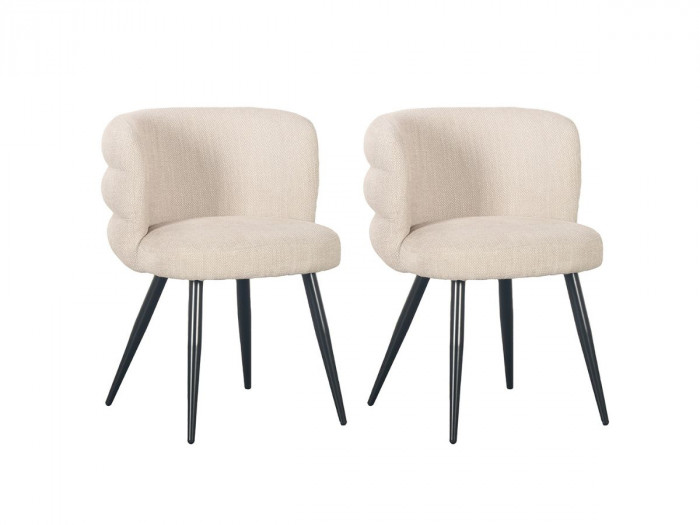 Lot de 2 chaises SOLEA tissu texturé