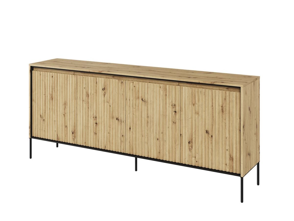 Ensemble LENARA avec buffet 193 cm + meuble TV 193 cm + table basse avec tasseaux et LED