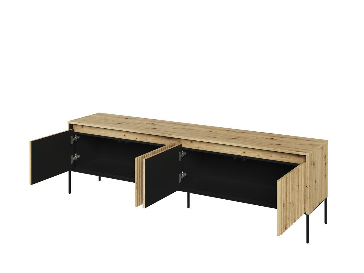 Ensemble LENARA avec buffet 193 cm + meuble TV 193 cm + table basse avec tasseaux et LED