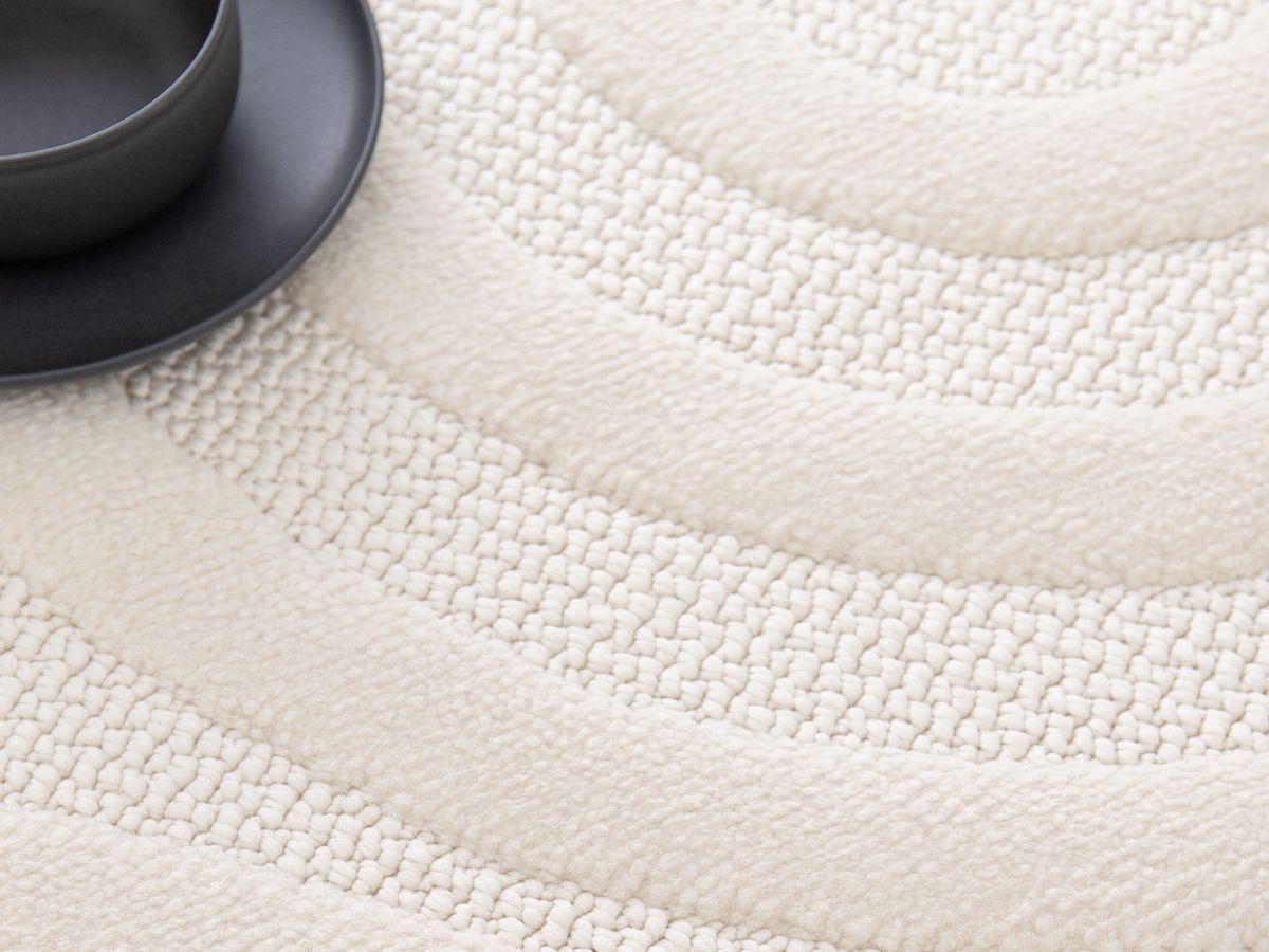 Tapis poils ras JOSIE motif abstrait beige — vue 6