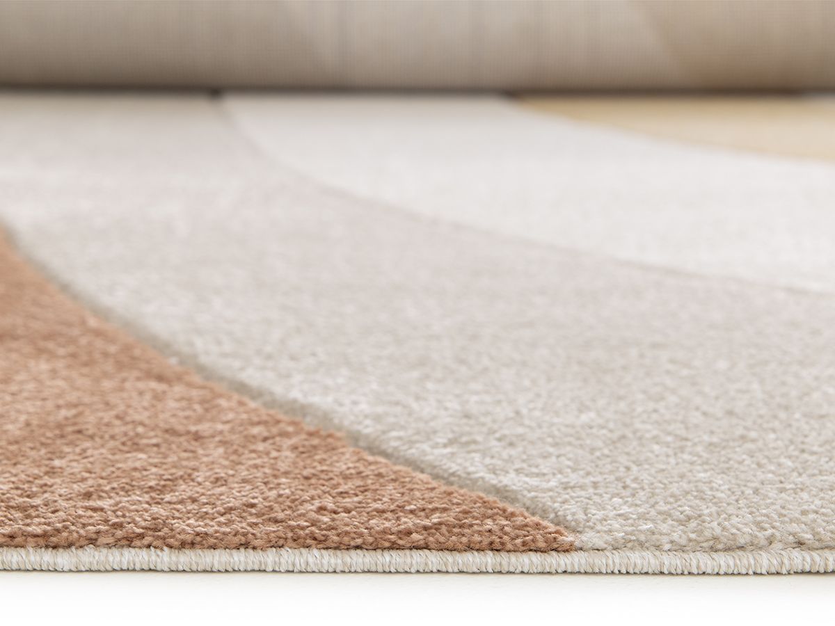 Tapis poils ras NOVA motif abstrait beige — vue 6