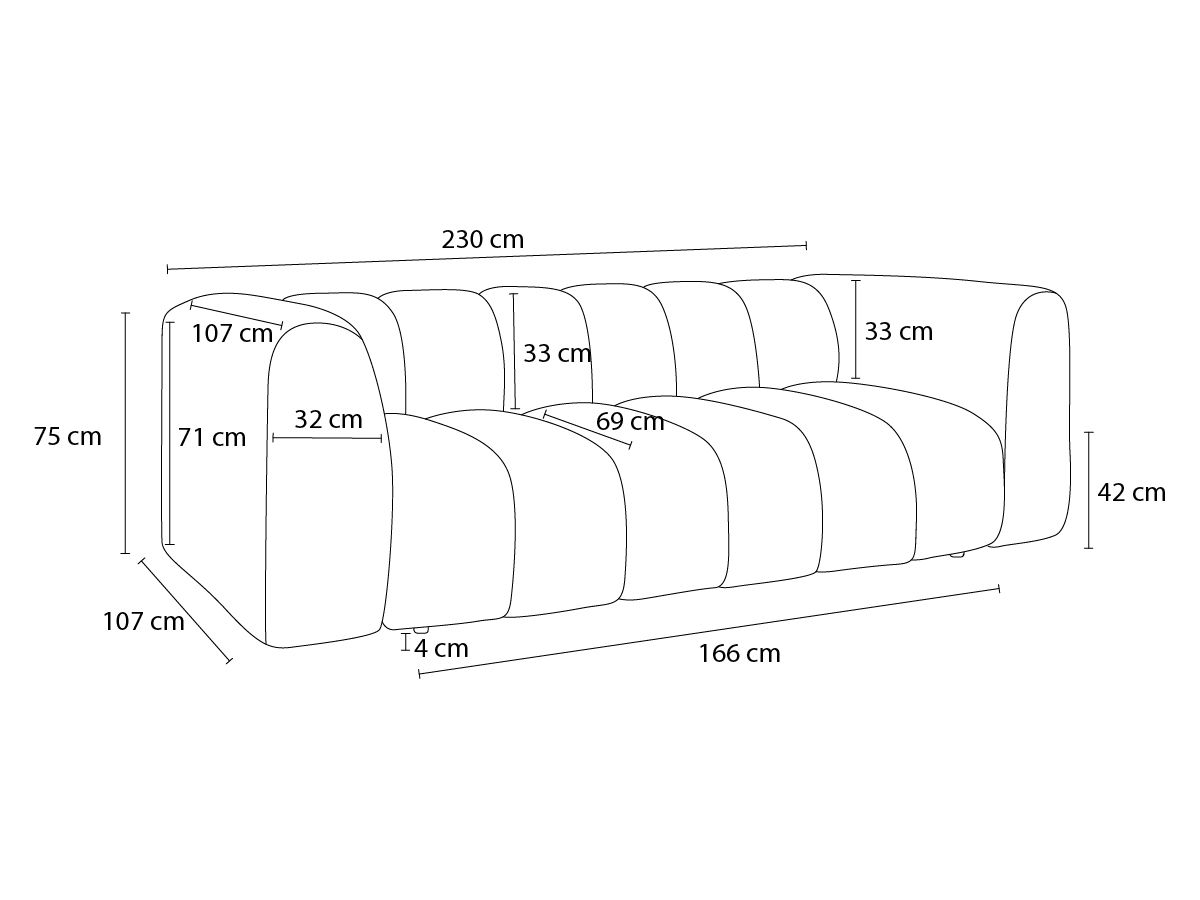 Canapé d'angle fixe EVEREST tissu chiné - Orange - Angle droit - 10 coussins