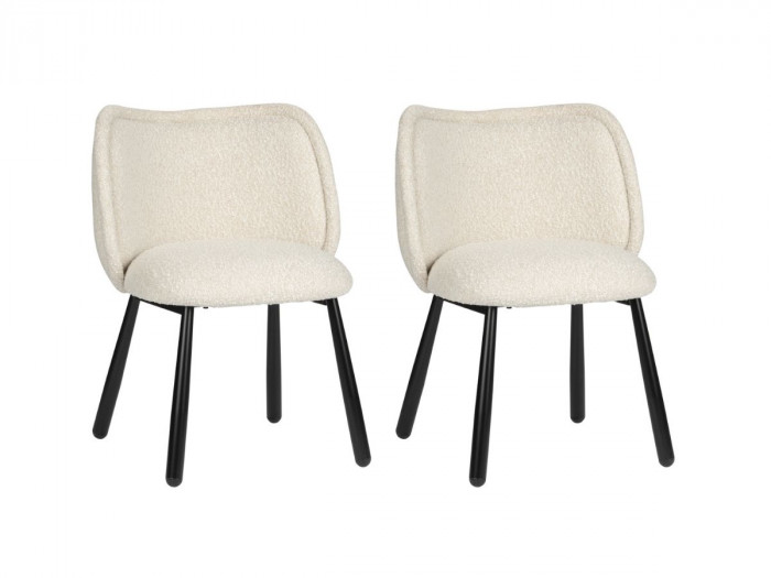 Lot de 2 chaises NALA tissu bouclette