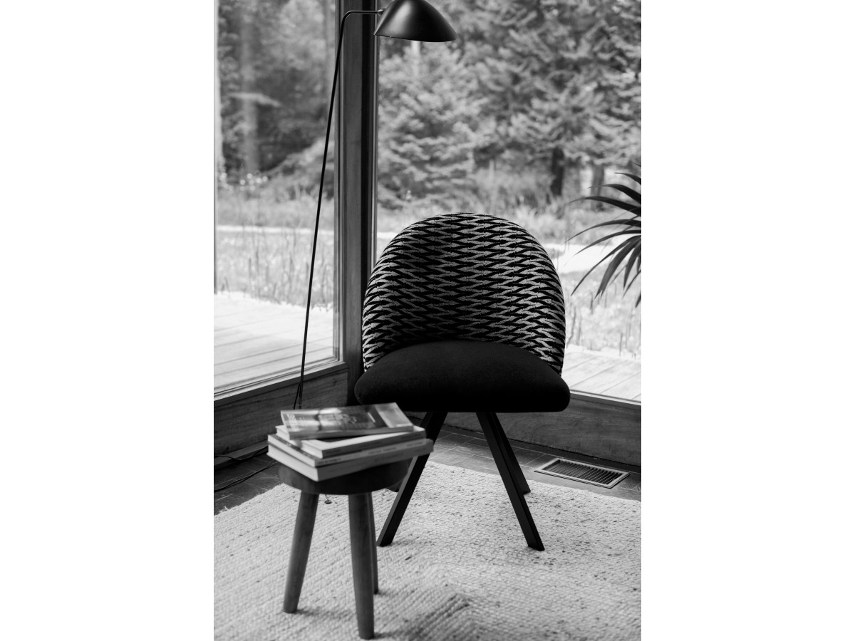 Set van 2 LALIE chenille stoffen stoelen met sterpoten