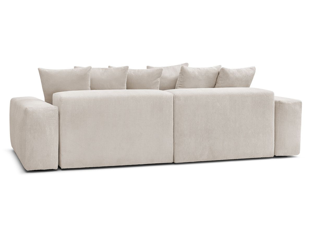 Canapé d'angle fixe EVEREST tissu chiné - Orange - Angle droit - 10 coussins