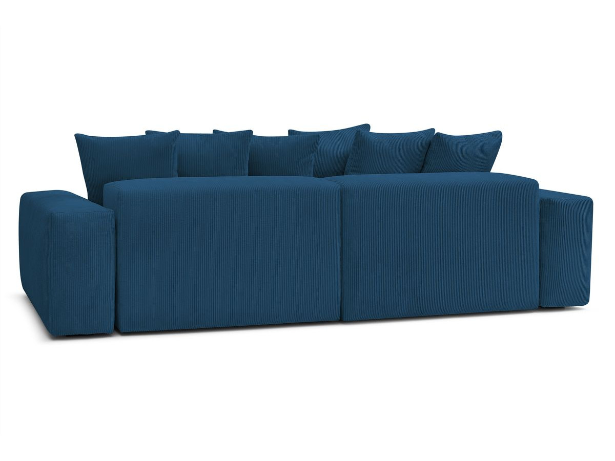 Canapé d'angle fixe EVEREST tissu chiné - Orange - Angle droit - 10 coussins