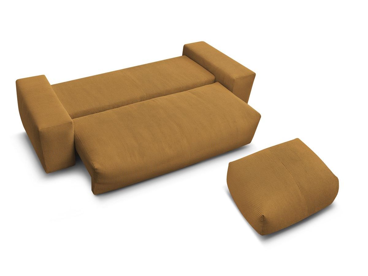 Canapé droit convertible coffre VOLTAIRE avec pouf