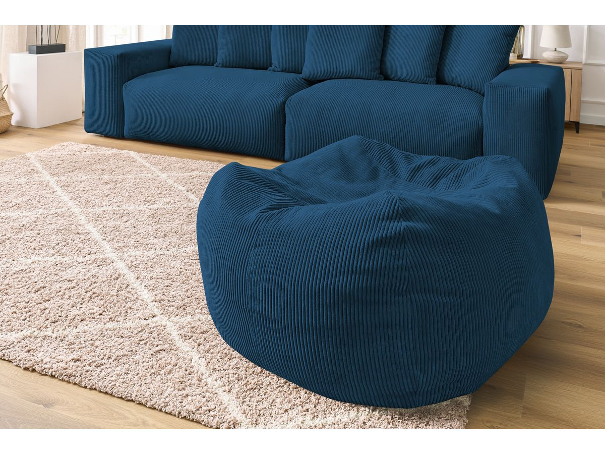 Canapé d'angle fixe EVEREST tissu chiné - Orange - Angle droit - 10 coussins