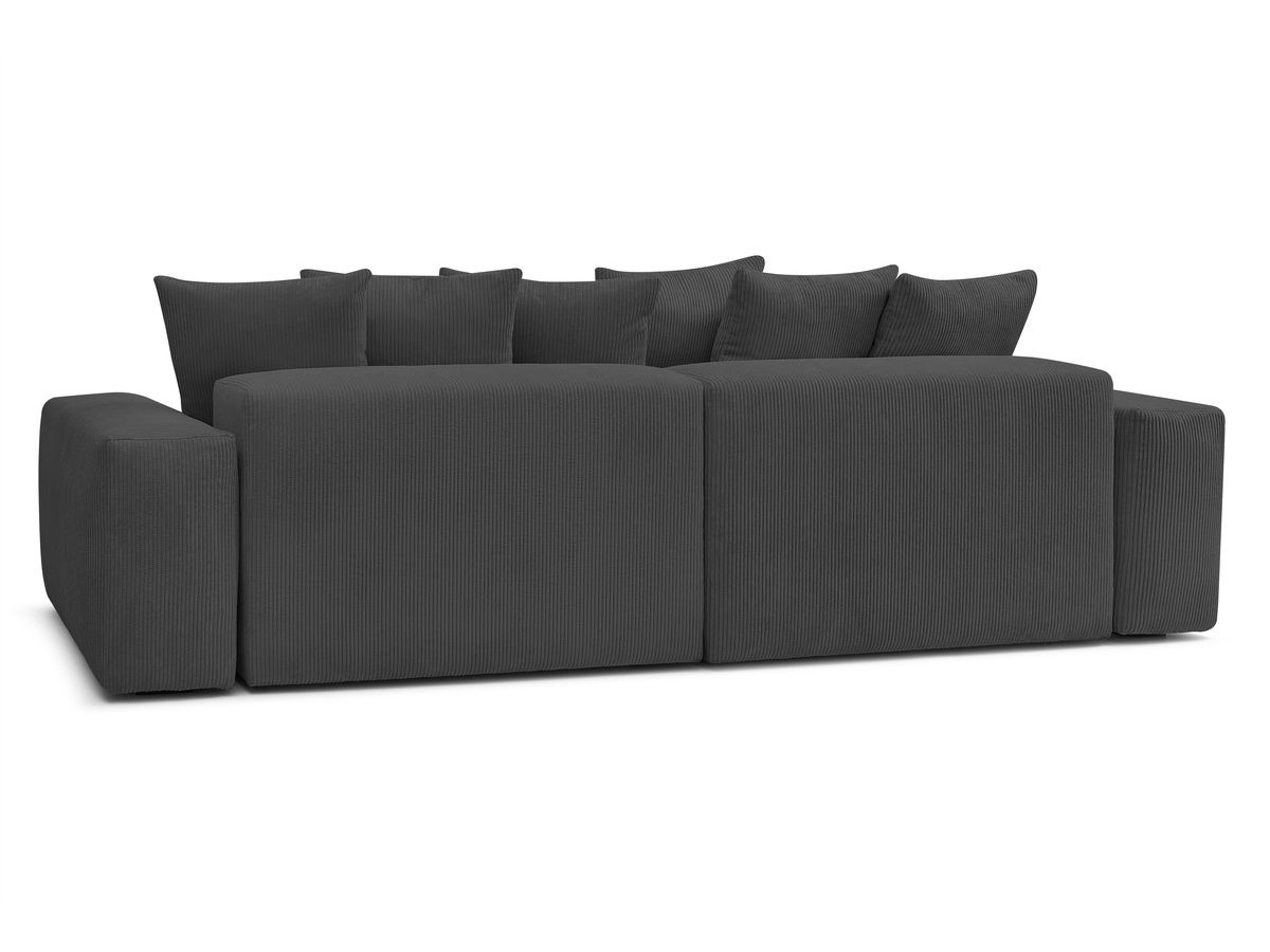 Canapé d'angle fixe EVEREST tissu chiné - Orange - Angle droit - 10 coussins
