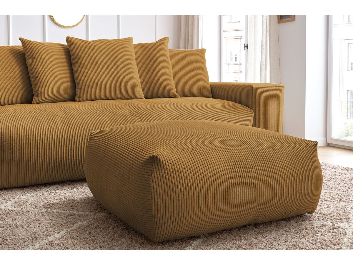 Canapé droit convertible coffre VOLTAIRE avec pouf