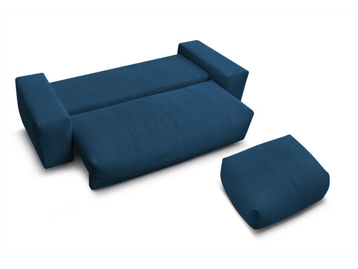 Canapé droit convertible coffre VOLTAIRE avec pouf