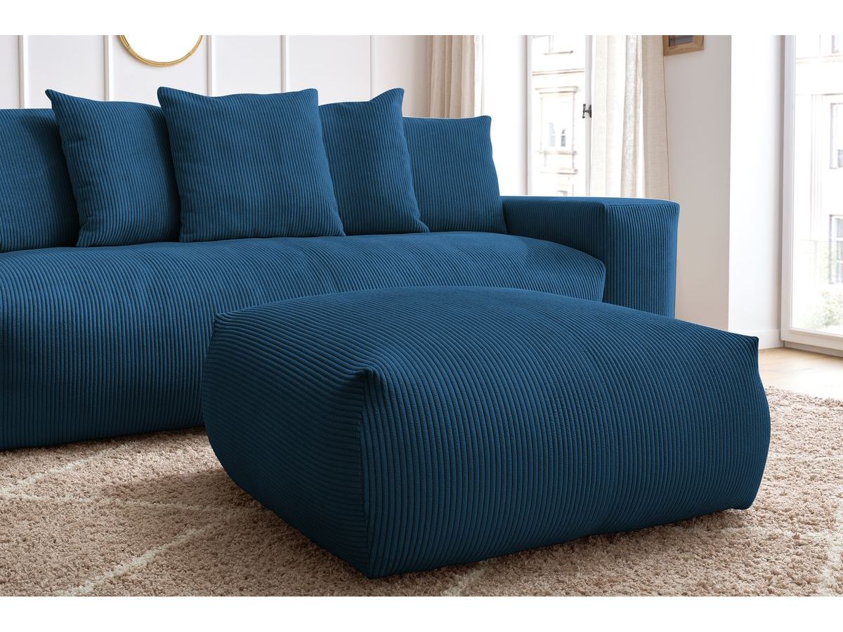 Canapé droit convertible coffre VOLTAIRE avec pouf