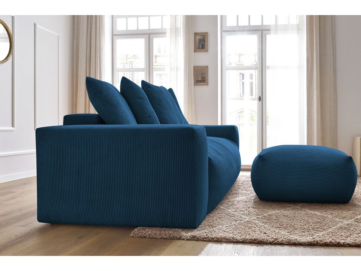 Canapé droit convertible coffre VOLTAIRE avec pouf