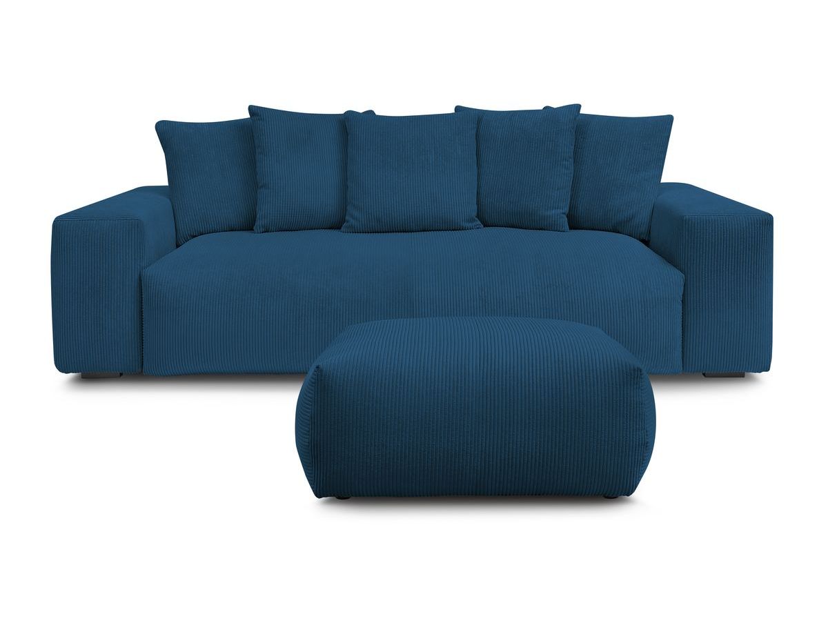 Canapé droit convertible coffre VOLTAIRE avec pouf