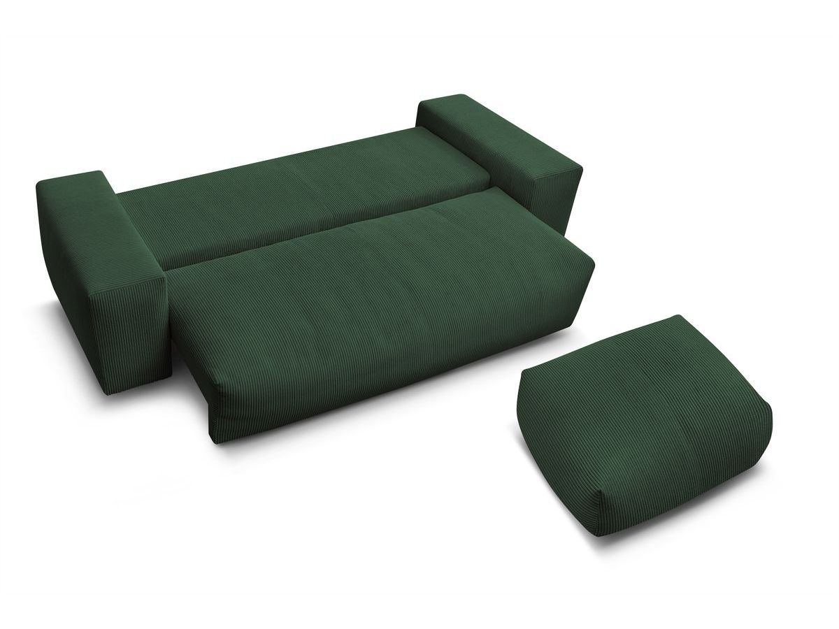 Canapé droit convertible coffre VOLTAIRE avec pouf
