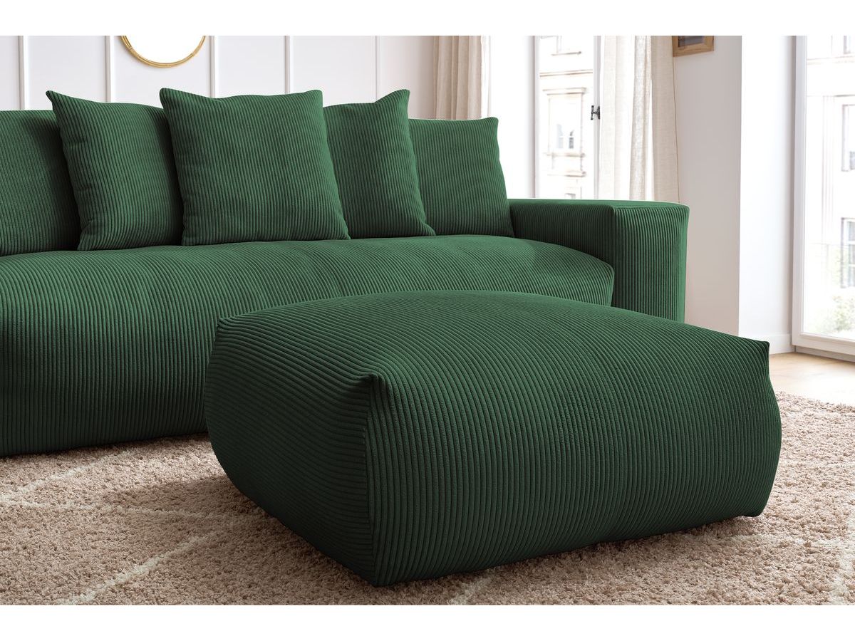Canapé droit convertible coffre VOLTAIRE avec pouf