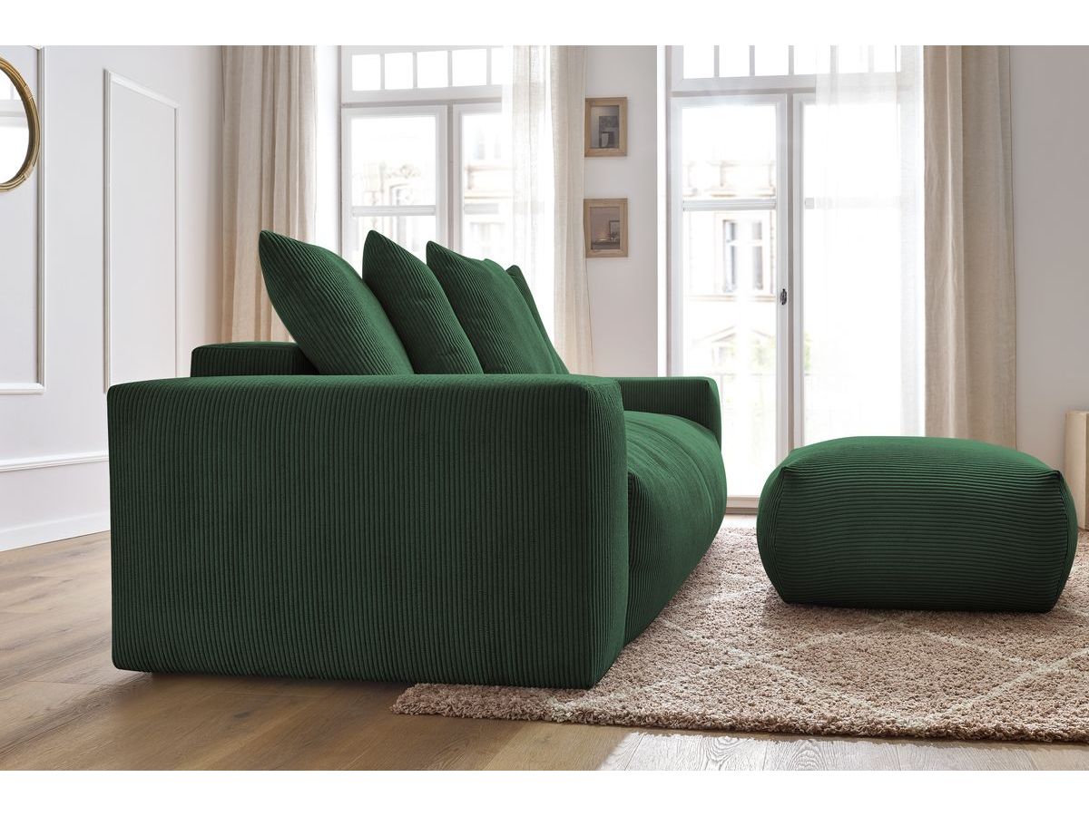 Canapé droit convertible coffre VOLTAIRE avec pouf