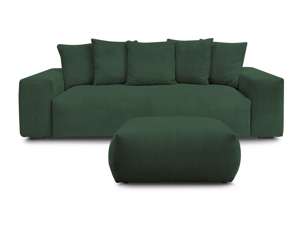 Canapé droit convertible coffre VOLTAIRE avec pouf