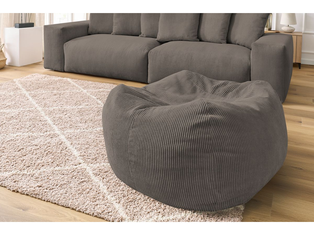 Canapé d'angle fixe EVEREST tissu chiné - Orange - Angle droit - 10 coussins
