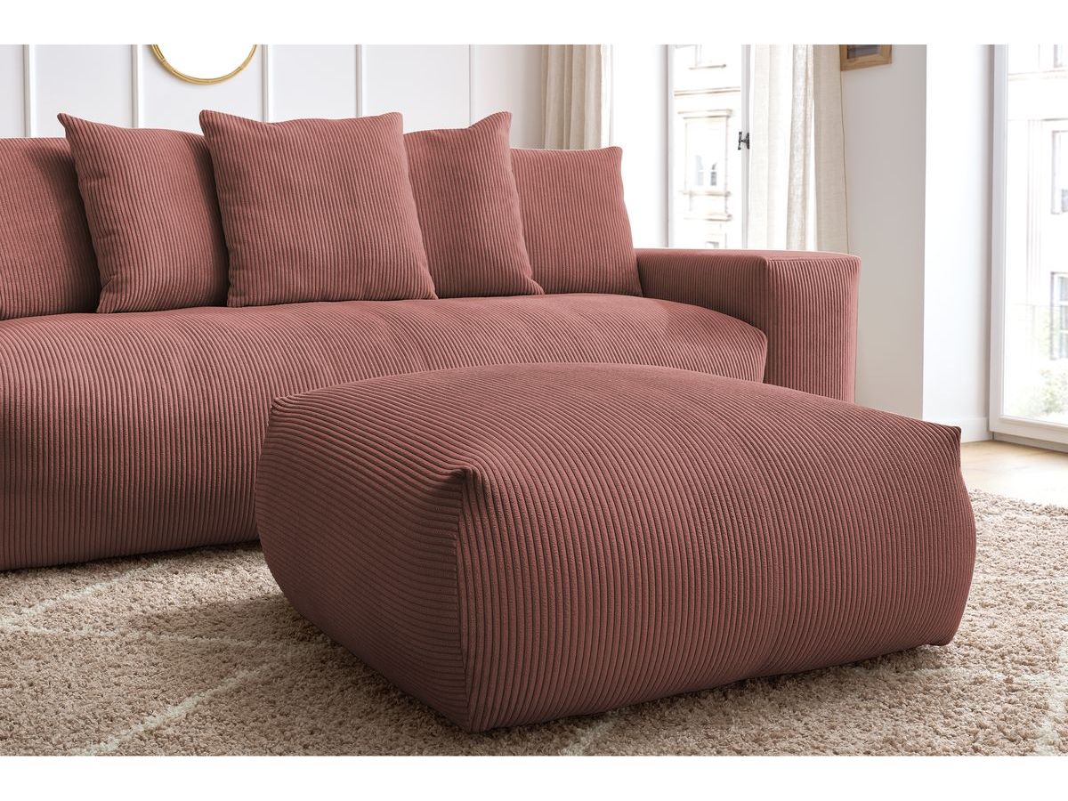 Canapé droit convertible coffre VOLTAIRE avec pouf