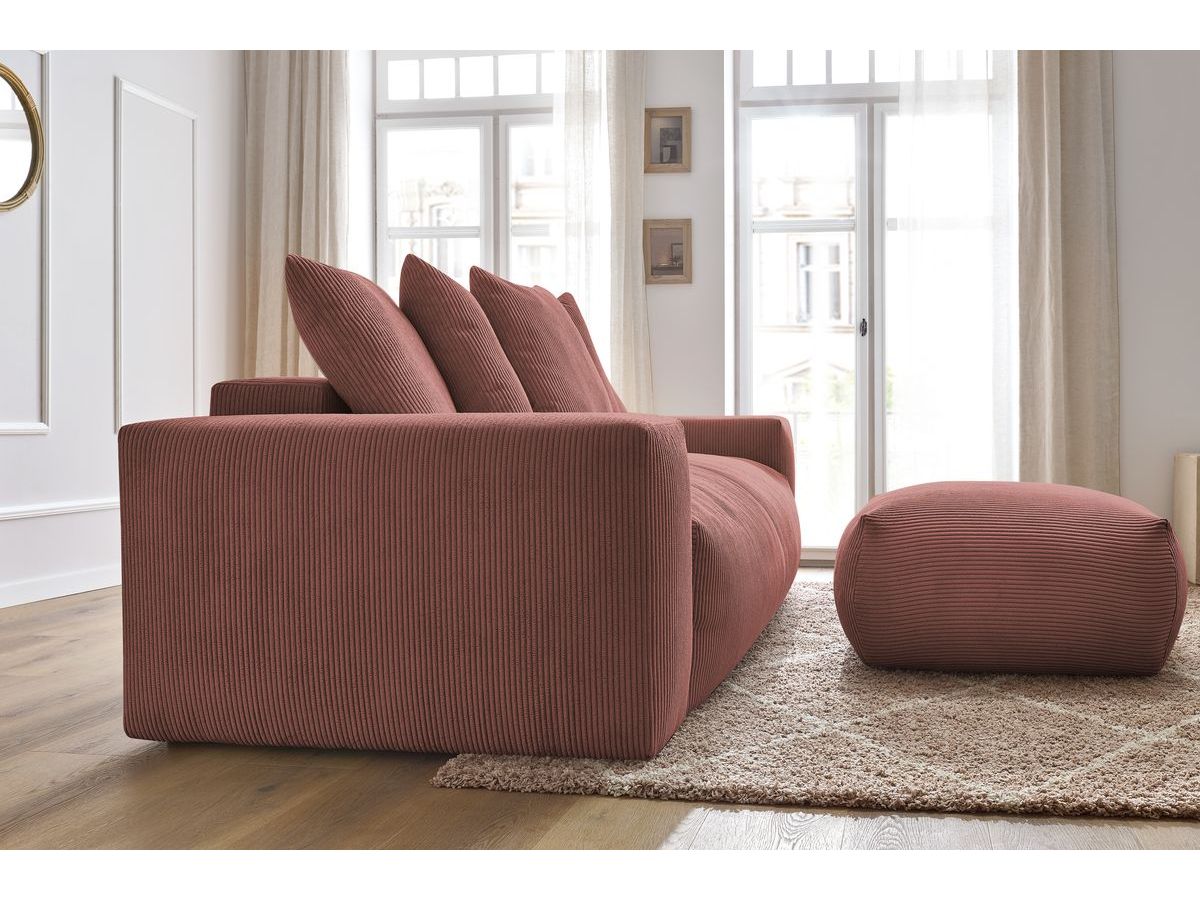Canapé droit convertible coffre VOLTAIRE avec pouf