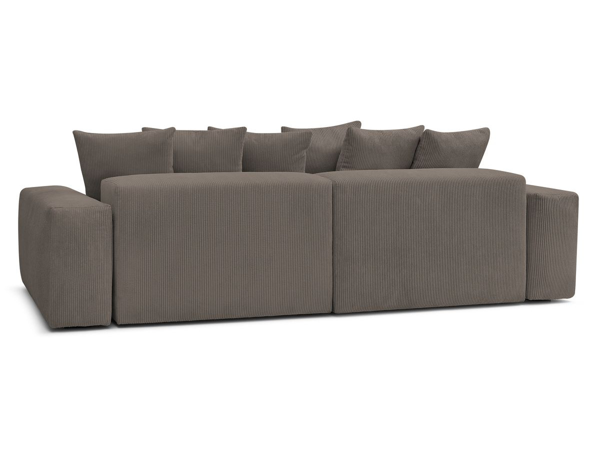 Canapé d'angle fixe EVEREST tissu chiné - Orange - Angle droit - 10 coussins