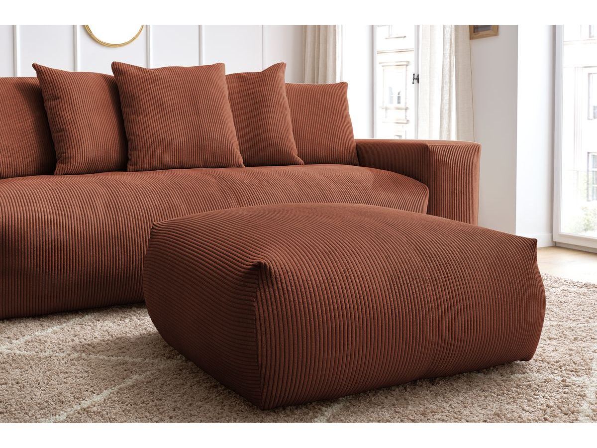Canapé droit convertible coffre VOLTAIRE avec pouf