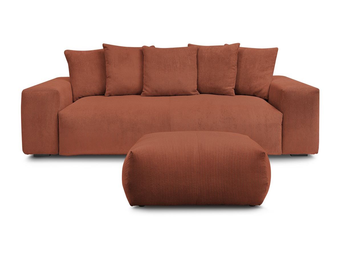Canapé droit convertible coffre VOLTAIRE avec pouf