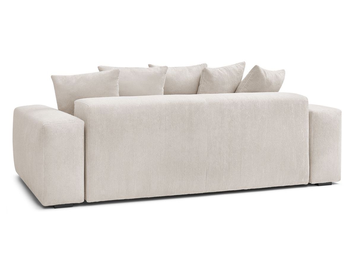 Canapé d'angle fixe EVEREST tissu chiné - Orange - Angle droit - 10 coussins