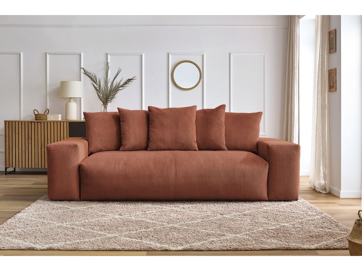 Canapé droit convertible coffre VOLTAIRE orange — vue 5