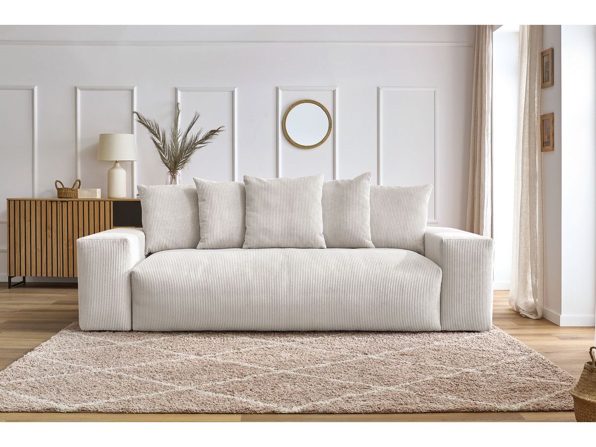 Canapé droit convertible coffre VOLTAIRE beige — vue 5