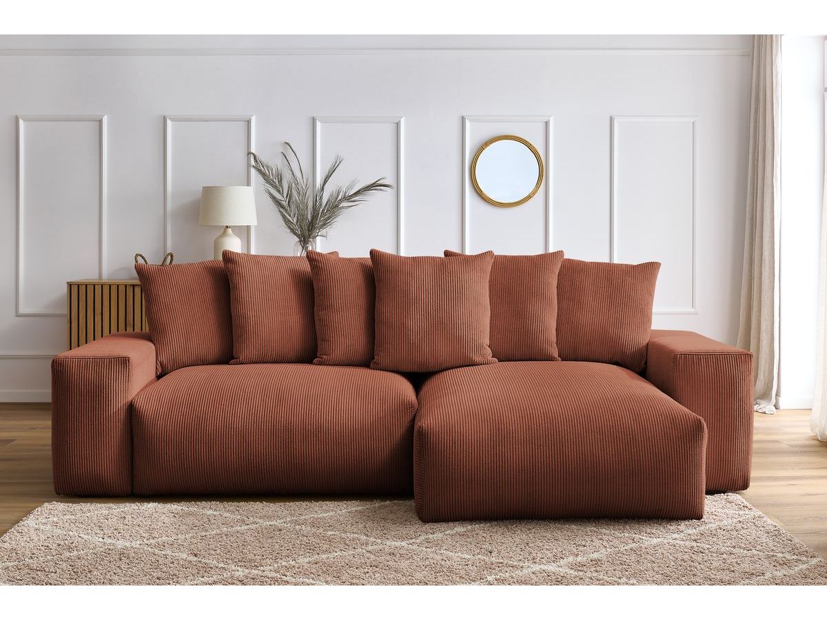 Canapé d'angle réversible convertible coffre VOLTAIRE orange — vue 5