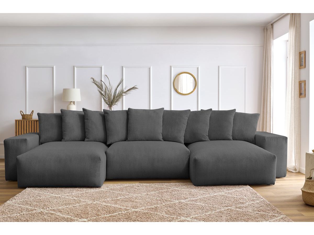 Canapé panoramique convertible coffre VOLTAIRE gris foncé — vue 5