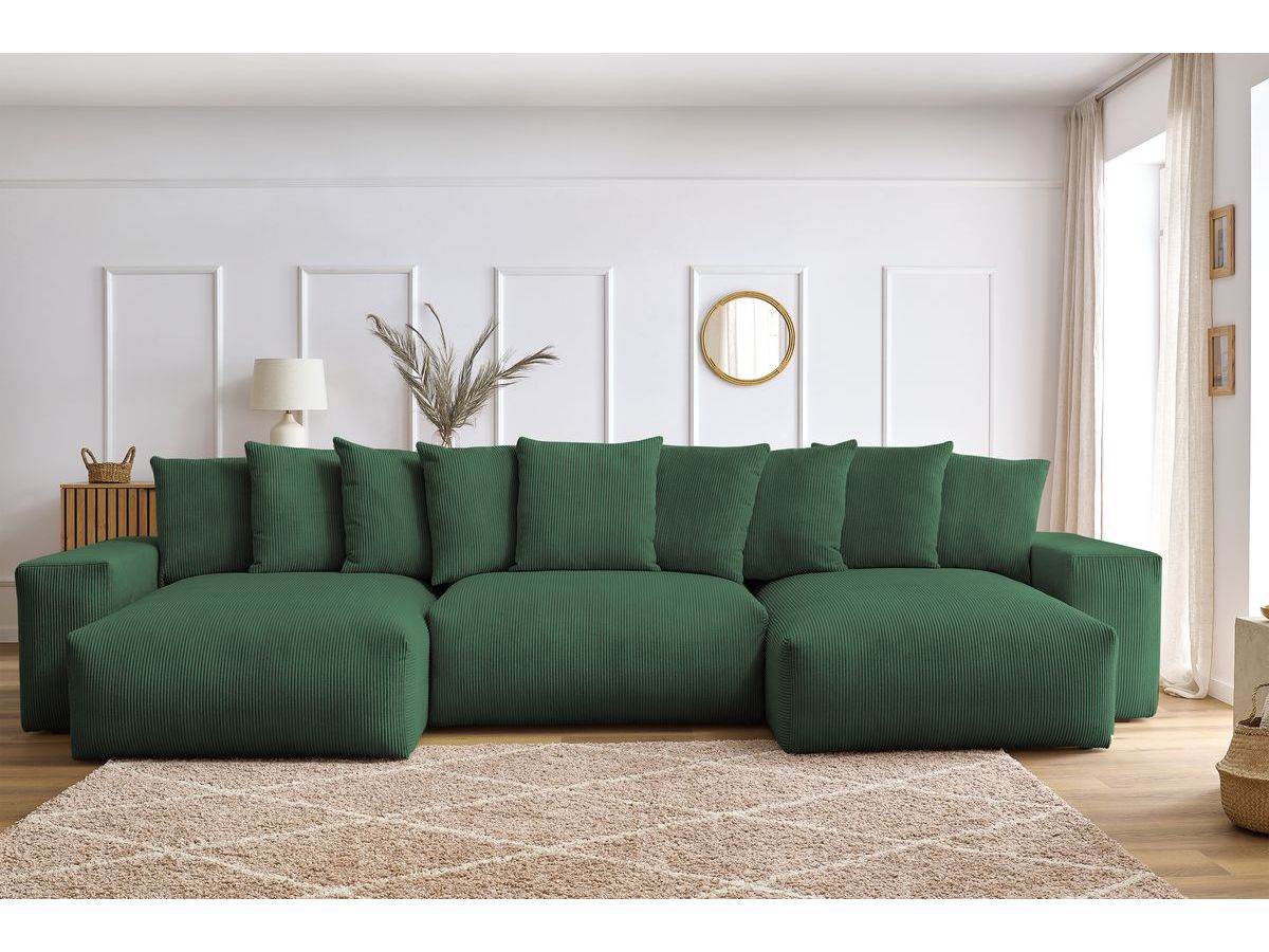 Canapé panoramique convertible coffre VOLTAIRE vert — vue 5