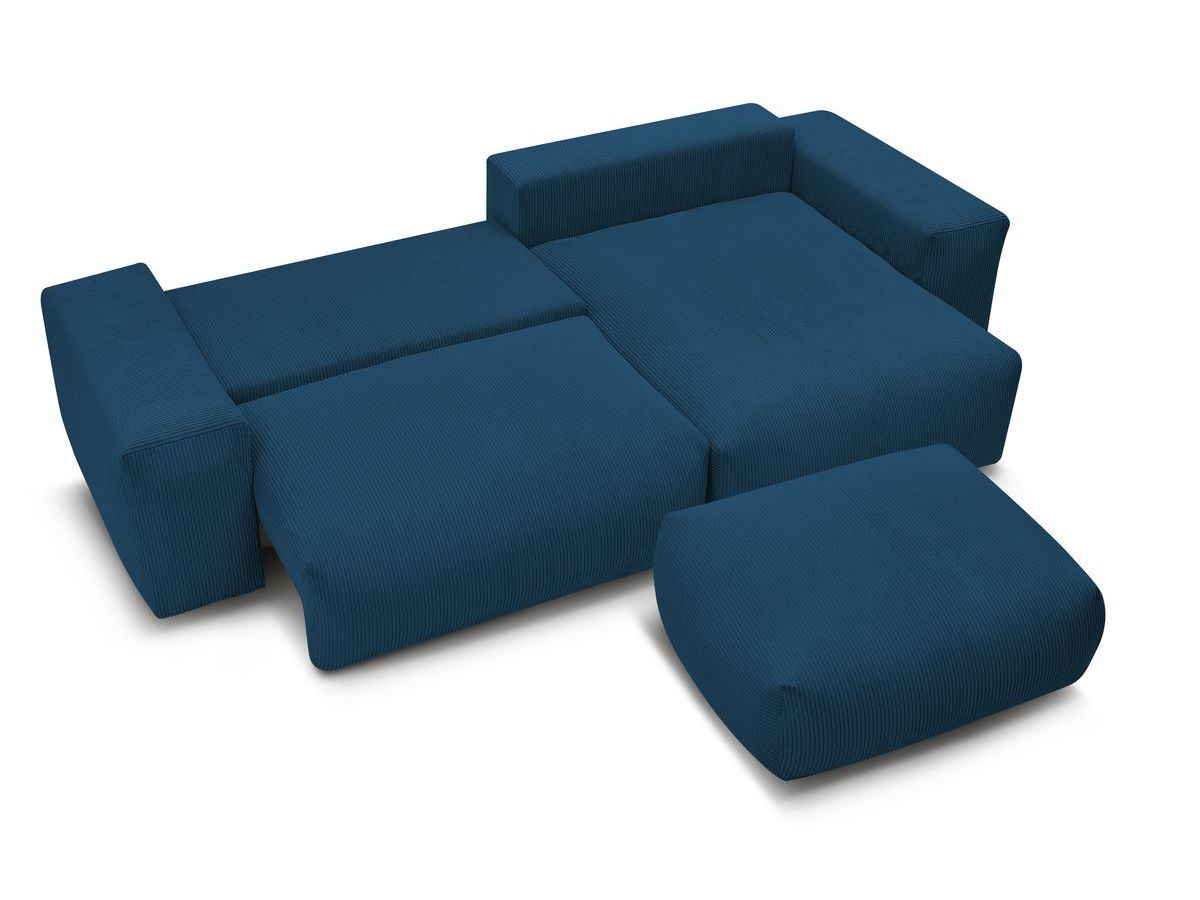 Canapé d'angle réversible convertible coffre VOLTAIRE avec pouf