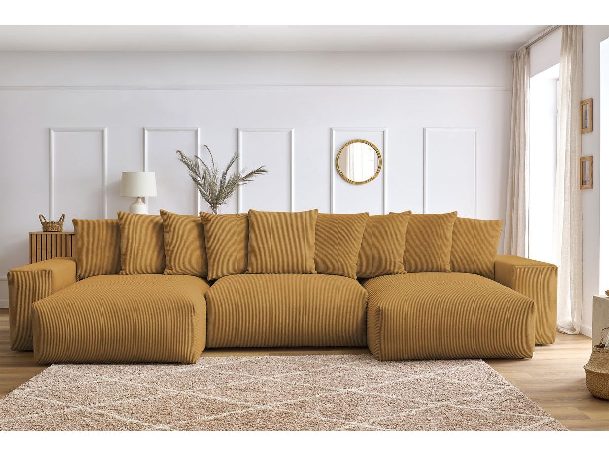 Canapé panoramique convertible coffre VOLTAIRE jaune — vue 5