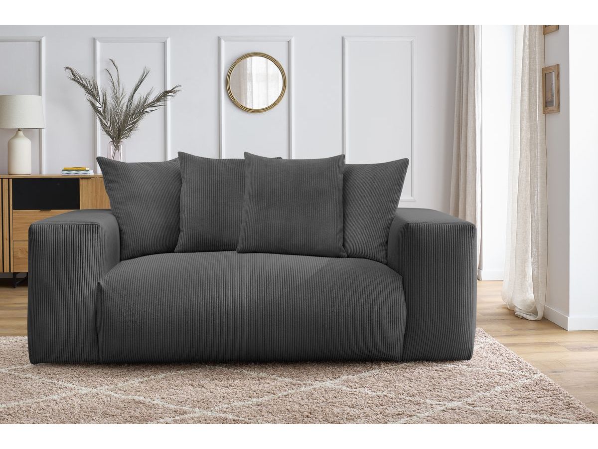 Canapé droit 2 places VOLTAIRE gris foncé — vue 5