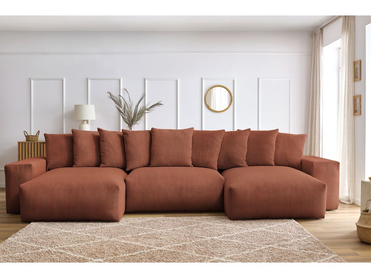 Canapé panoramique convertible coffre VOLTAIRE orange — vue 5