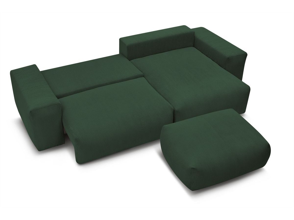 Canapé d'angle réversible convertible coffre VOLTAIRE avec pouf