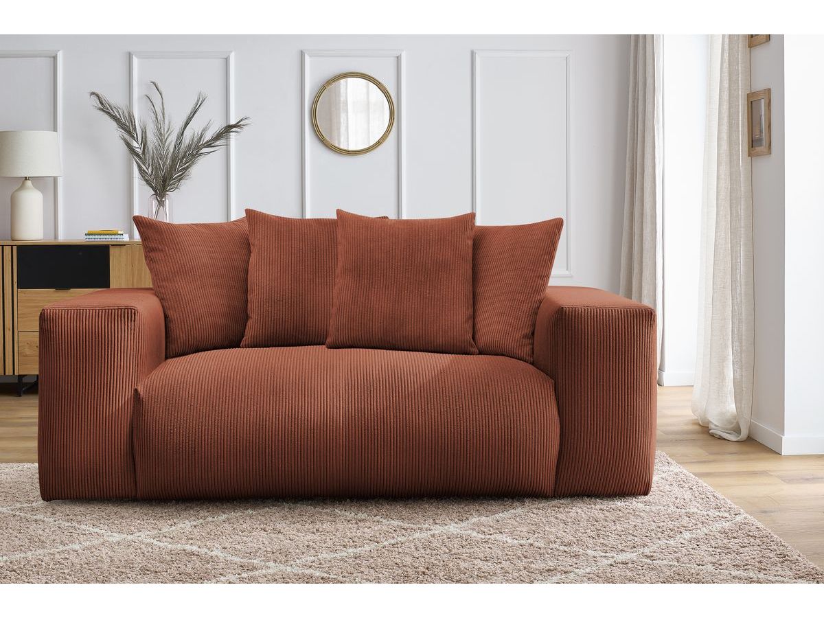 Canapé droit 2 places VOLTAIRE orange — vue 5