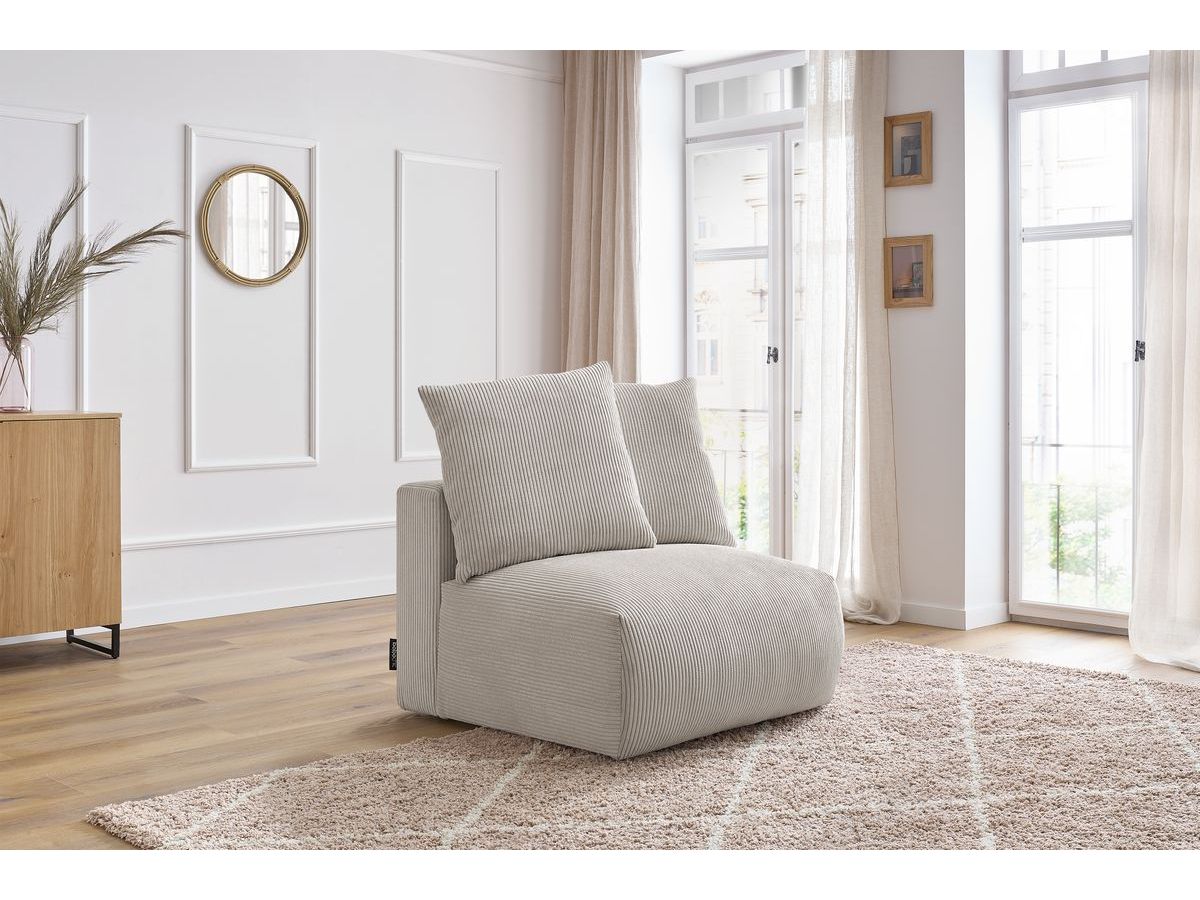 Canapé d'angle fixe EVEREST tissu chiné - Orange - Angle droit - 10 coussins