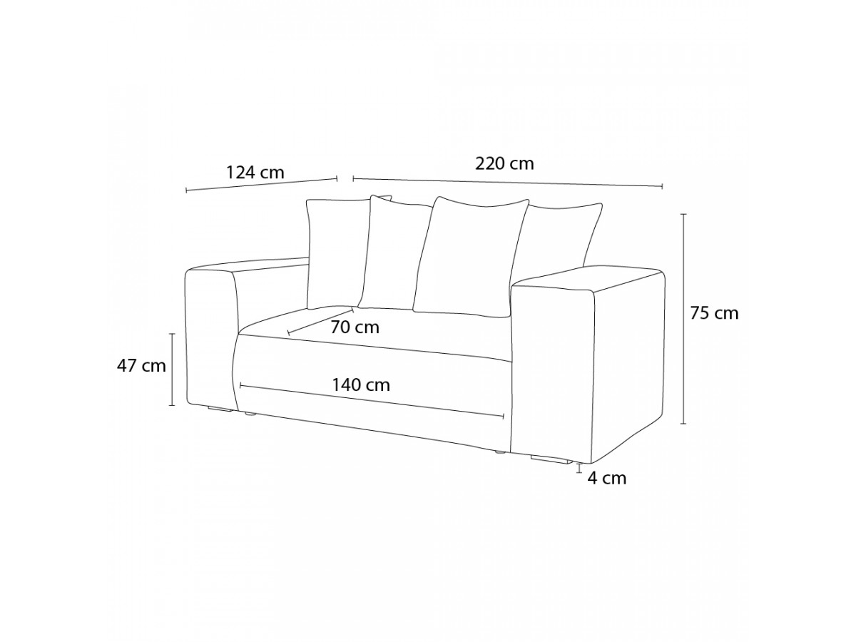 Canapé d'angle fixe EVEREST tissu chiné - Orange - Angle droit - 10 coussins