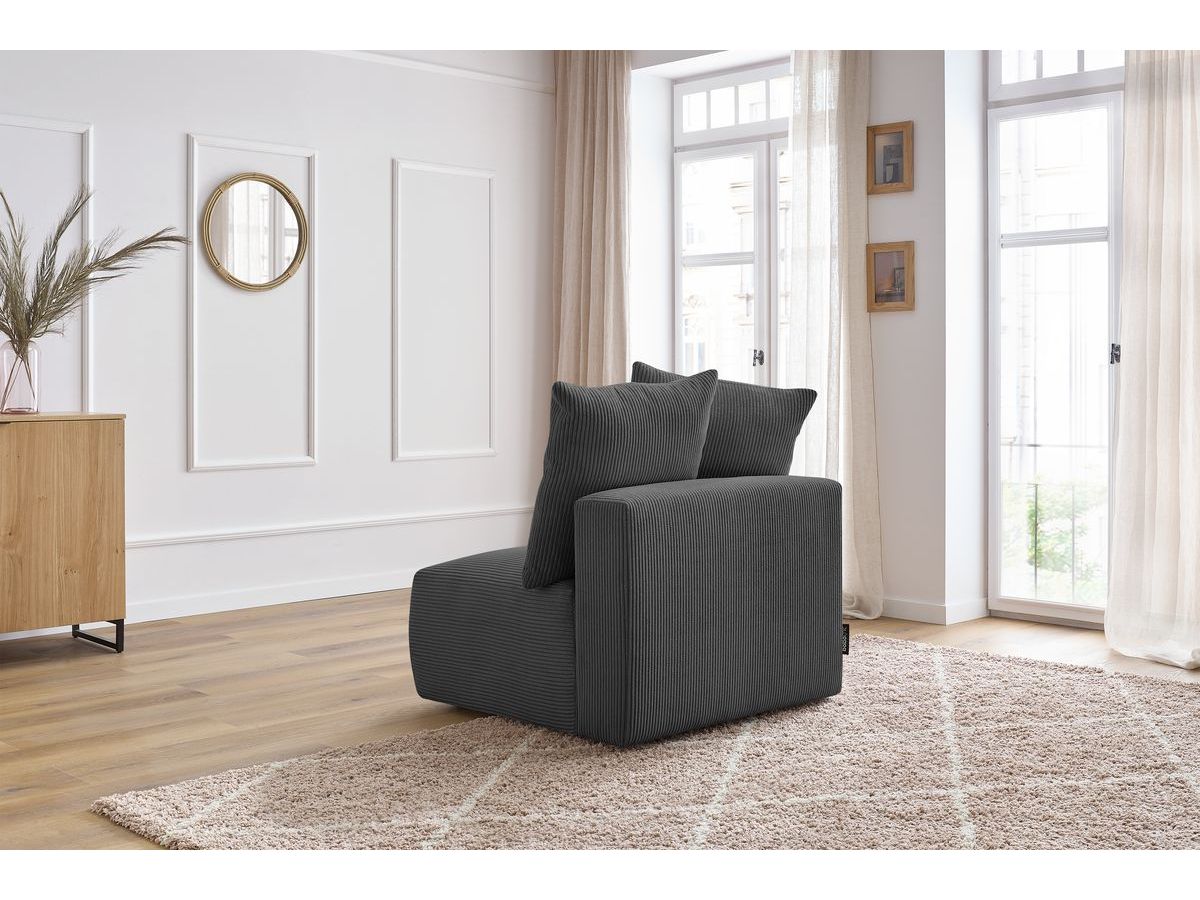 Chauffeuse 1 place sans accoudoir pour canapé modulable VOLTAIRE gris foncé   BOBOCHIC 1 places - Vue supplémentaire 3