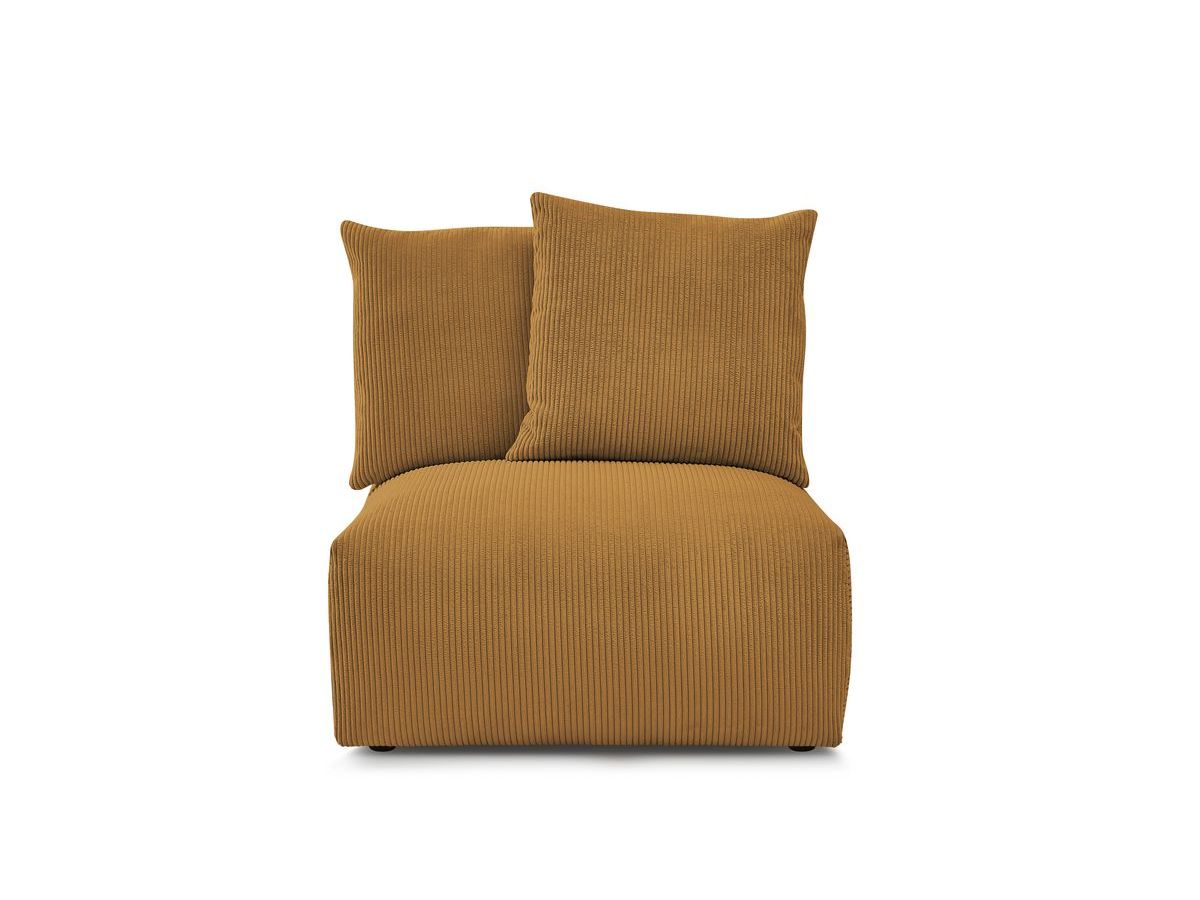 Canapé d'angle fixe EVEREST tissu chiné - Orange - Angle droit - 10 coussins