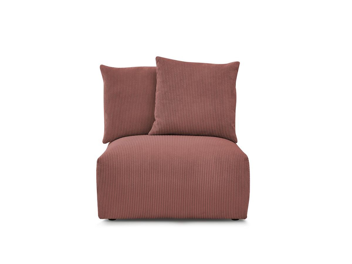 Canapé d'angle fixe EVEREST tissu chiné - Orange - Angle droit - 10 coussins