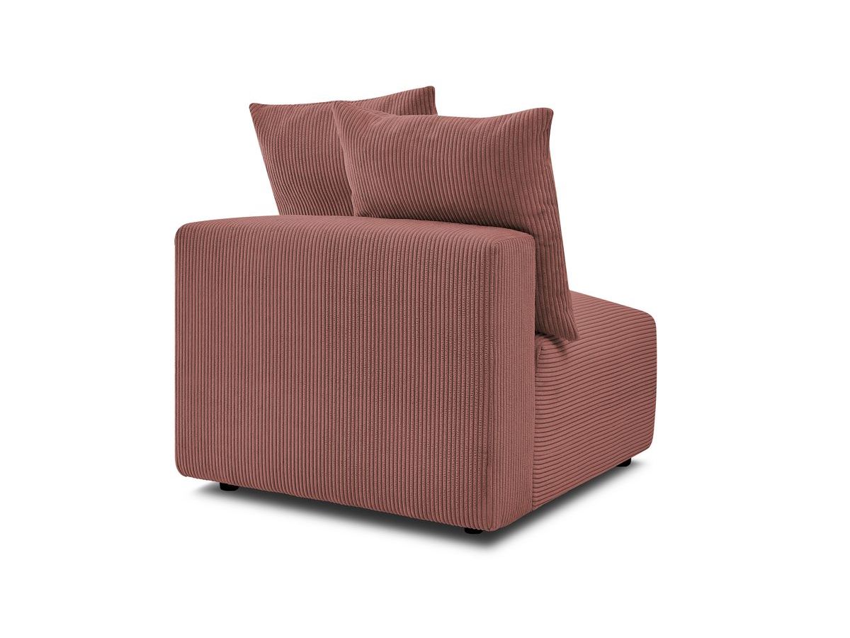 Canapé d'angle fixe EVEREST tissu chiné - Orange - Angle droit - 10 coussins