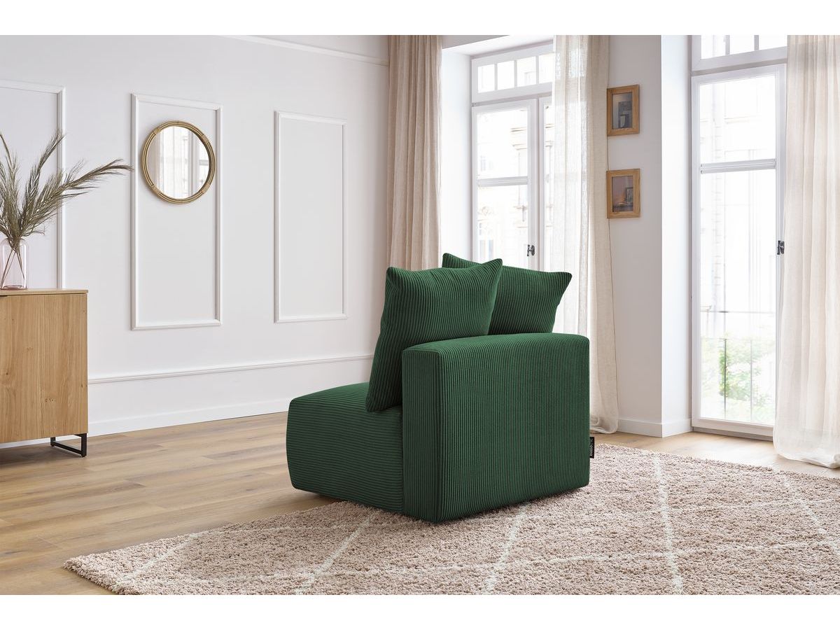 Chauffeuse 1 place sans accoudoir pour canapé modulable VOLTAIRE vert — vue 5