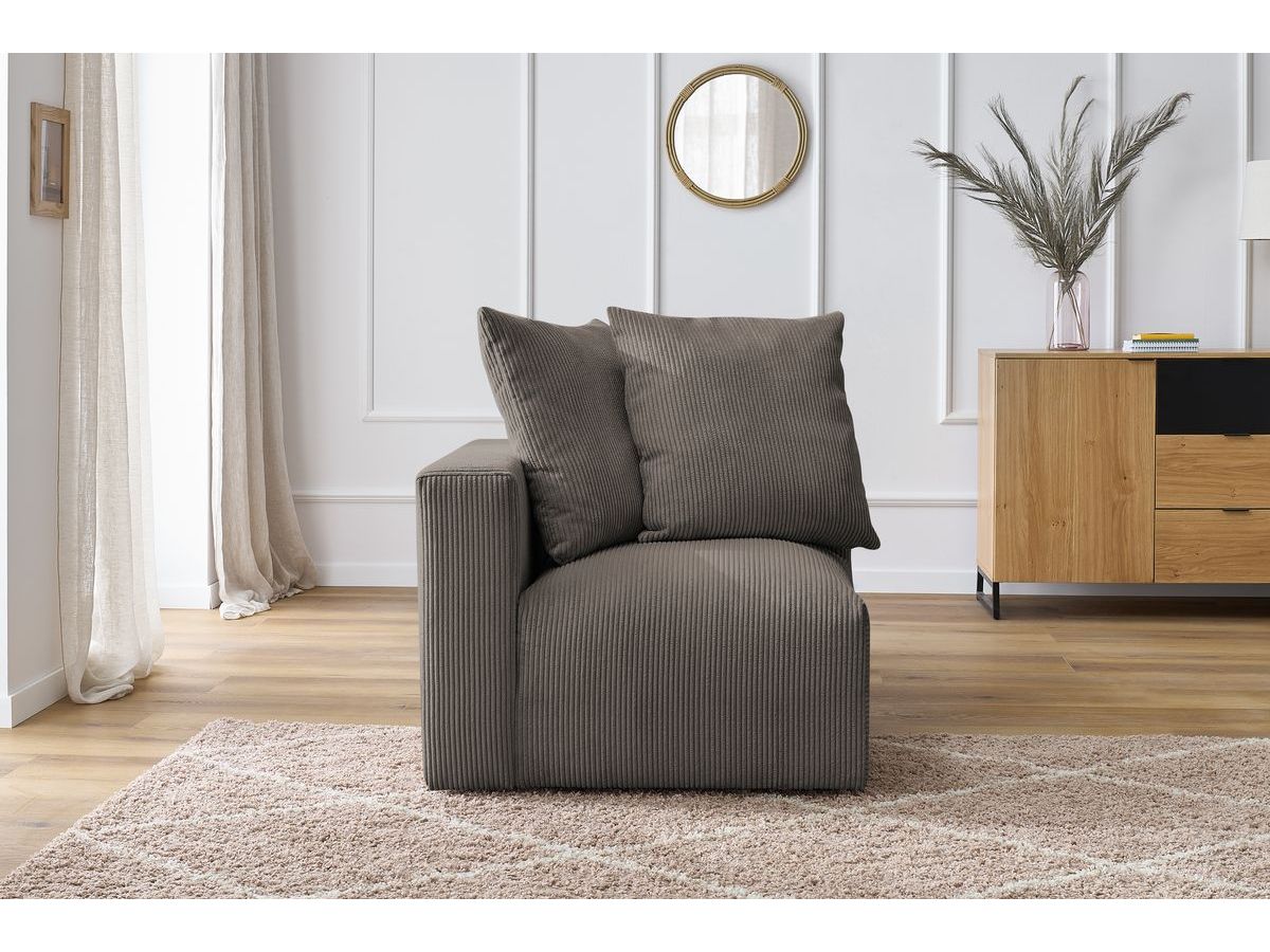 Angle pour canapé modulable VOLTAIRE taupe  angle gauche BOBOCHIC 1 places - Vue supplémentaire 2